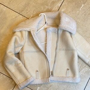 Woman Cream Shearling Jacket
